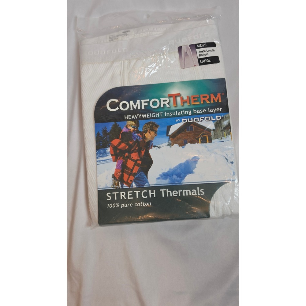 Duofold Comfortherm Mens Thermal Bottoms White Heavyweight Cotton Base Layer L